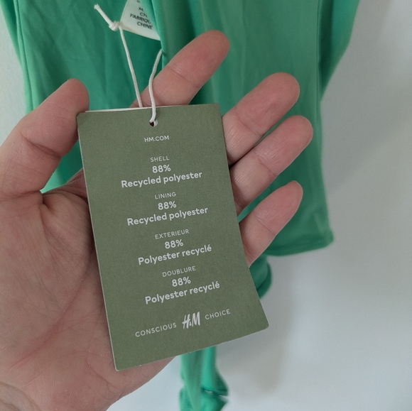 BNWT H&M "silky" green bodysuit - Picture 4 of 6
